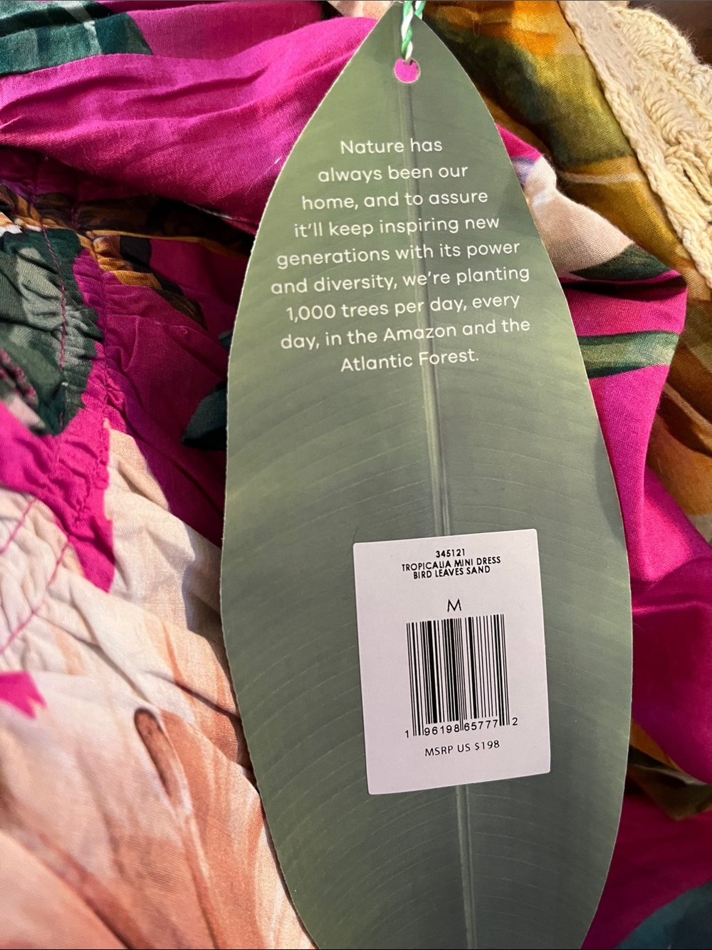 NWT Farm Rio Tropicana Backless Tropical Print Mini Dress - size Medium - $198 - Picture 7 of 7